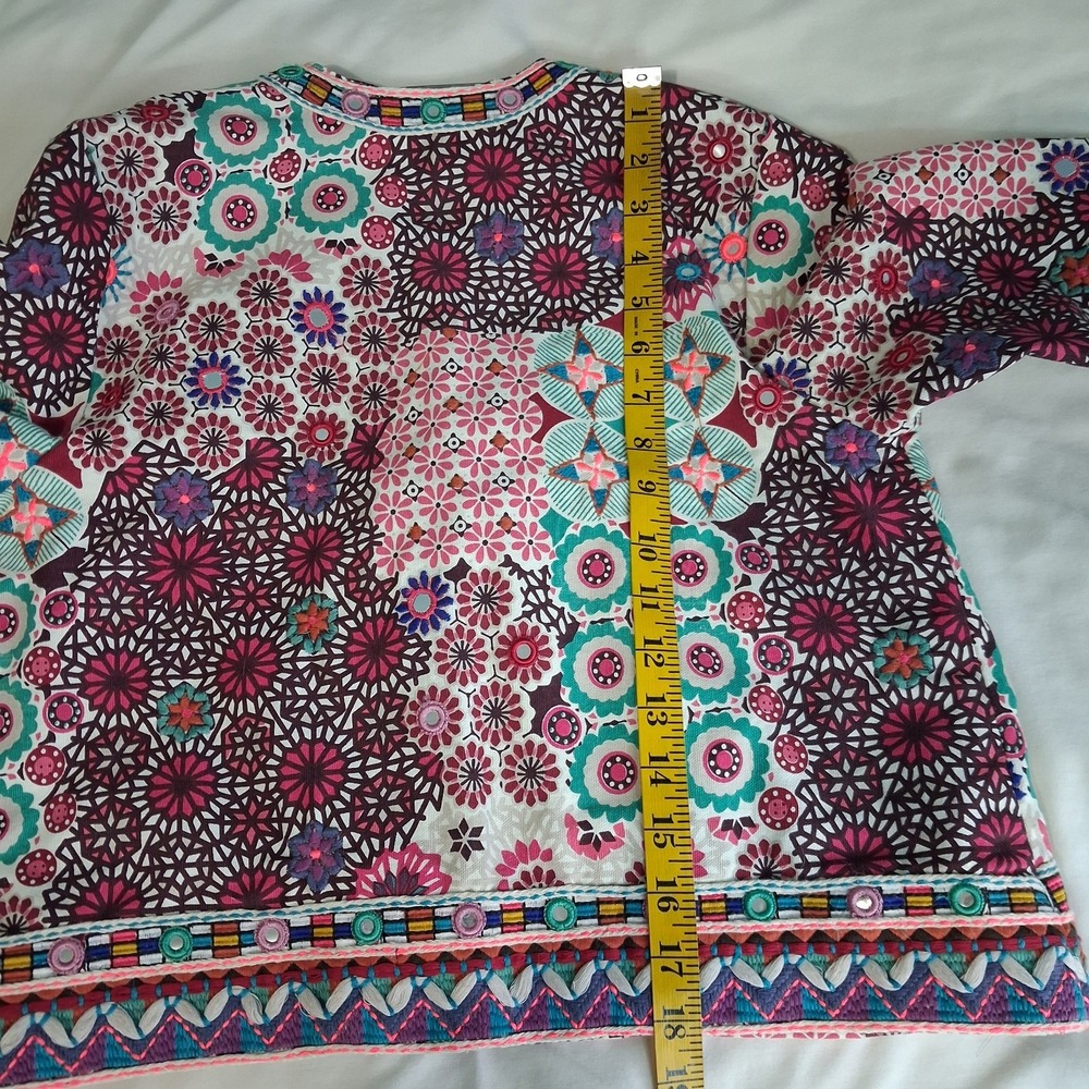 CHRISTOPHE SAUVAT Embroidered Multicolor Cropped Jacket - Picture 5 of 16